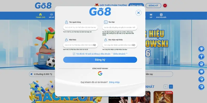 Hành trình bắt đầu với GO8 trải nghiệm giải trí trực tuyến