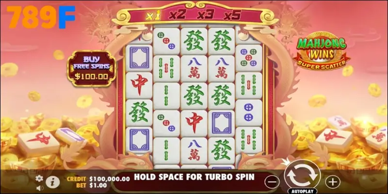 Biểu tượng mạt chược sáng lấp lánh trong game Mahjong Big Three