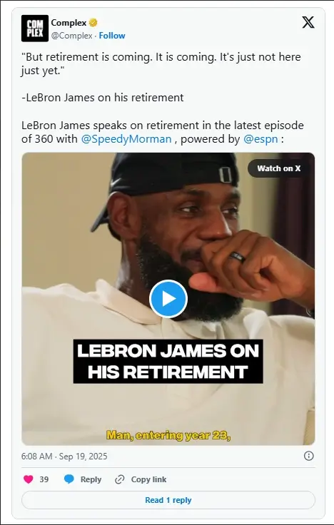 LeBron James hé lộ dấu hiệu chia tay NBA